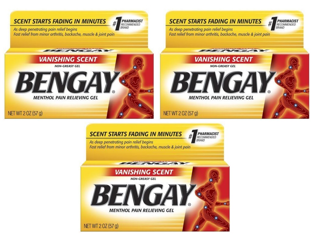 3 Pack BENGAY Menthol Pain Relieving Gel Vanishing Scent 2oz Each eBay