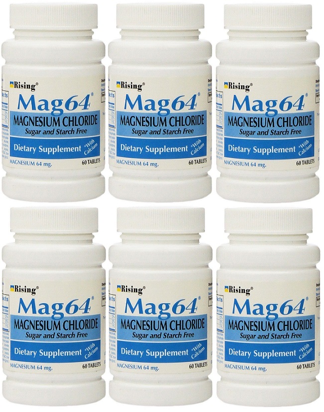NEW MAG 64 MAGNESIUM CHLORIDE WITH CALCIUM 60 TABLETS (6 Bottles = 360