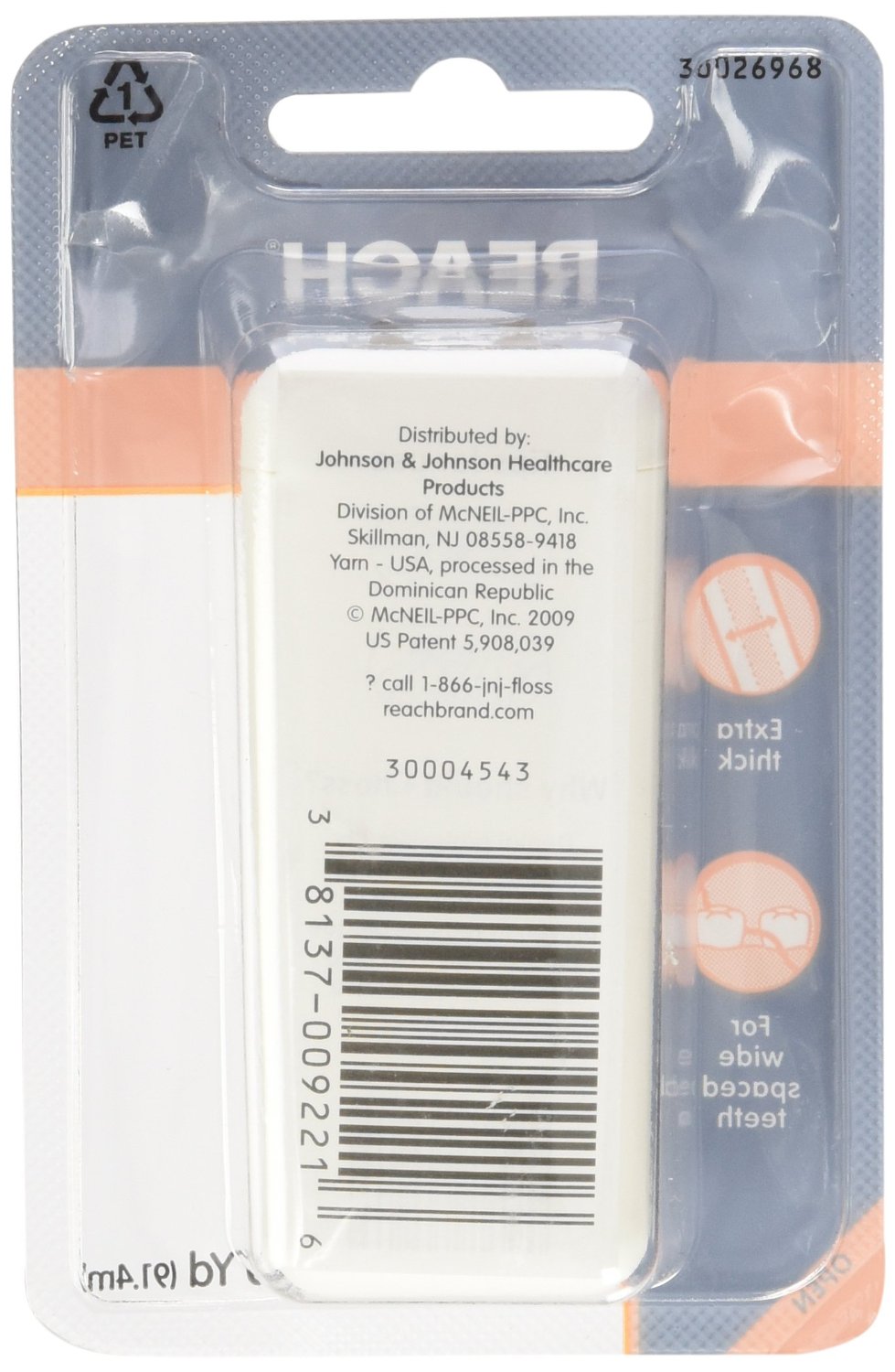 8 PACK Reach Dentotape Unflavored Extra Thick Waxed Tape 100 Yards