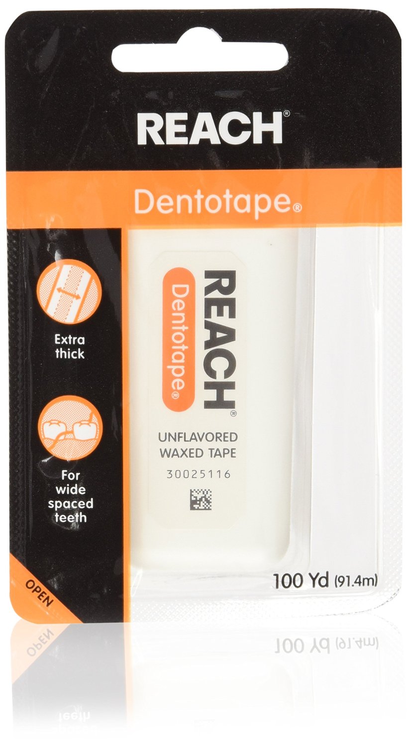 8 PACK Reach Dentotape Unflavored Extra Thick Waxed Tape 100 Yards