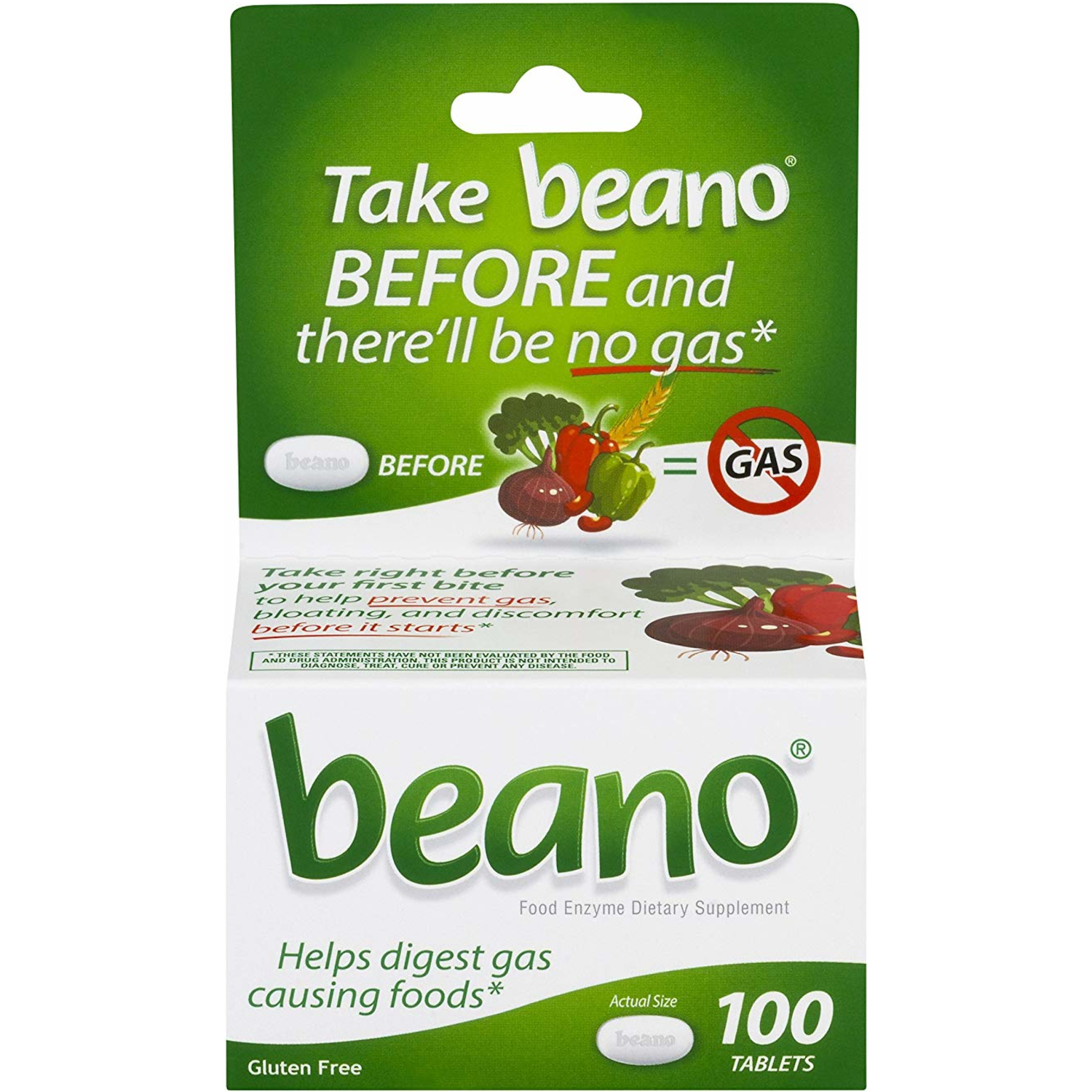 Beano Food Enzyme Dietary Supplement, Tablets, 100 ea 42037103002 eBay