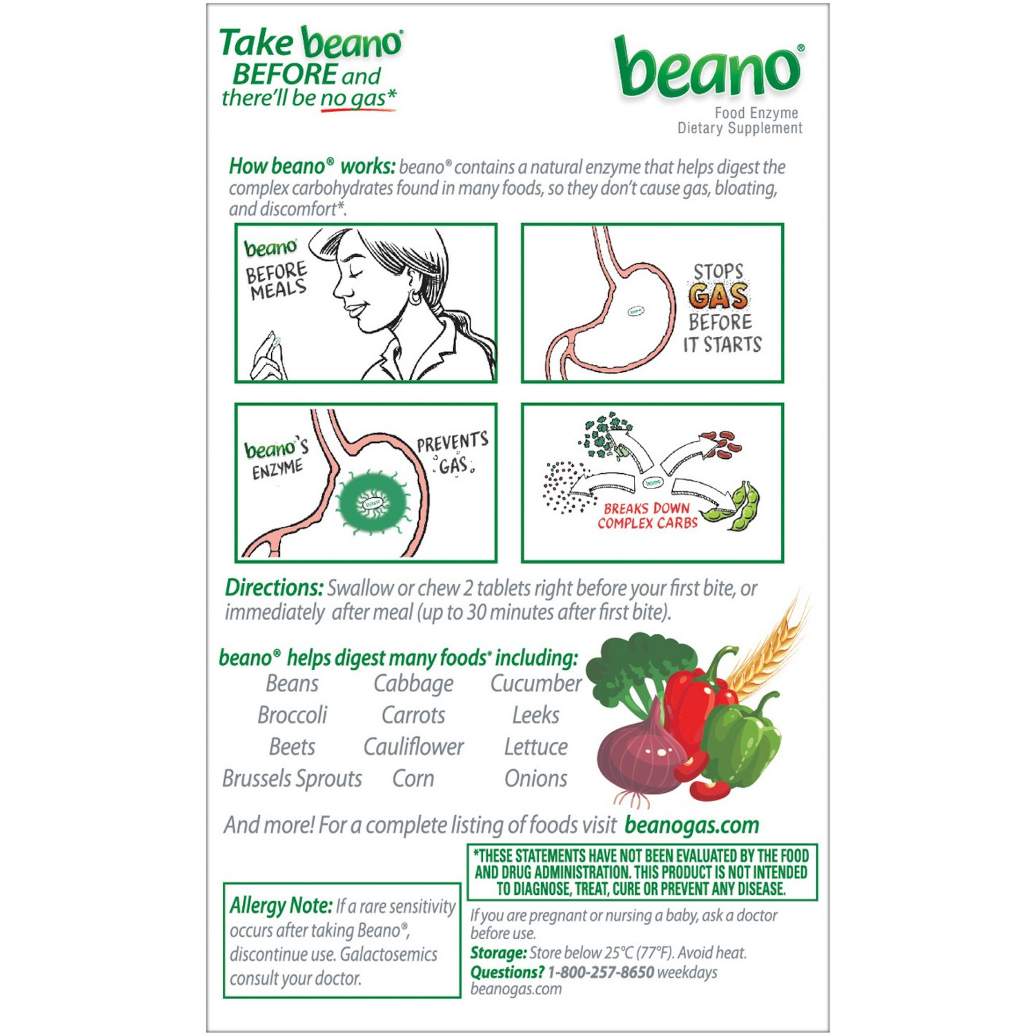 Beano Food Enzyme Dietary Supplement, Tablets, 100 Ea 42037103002 | EBay