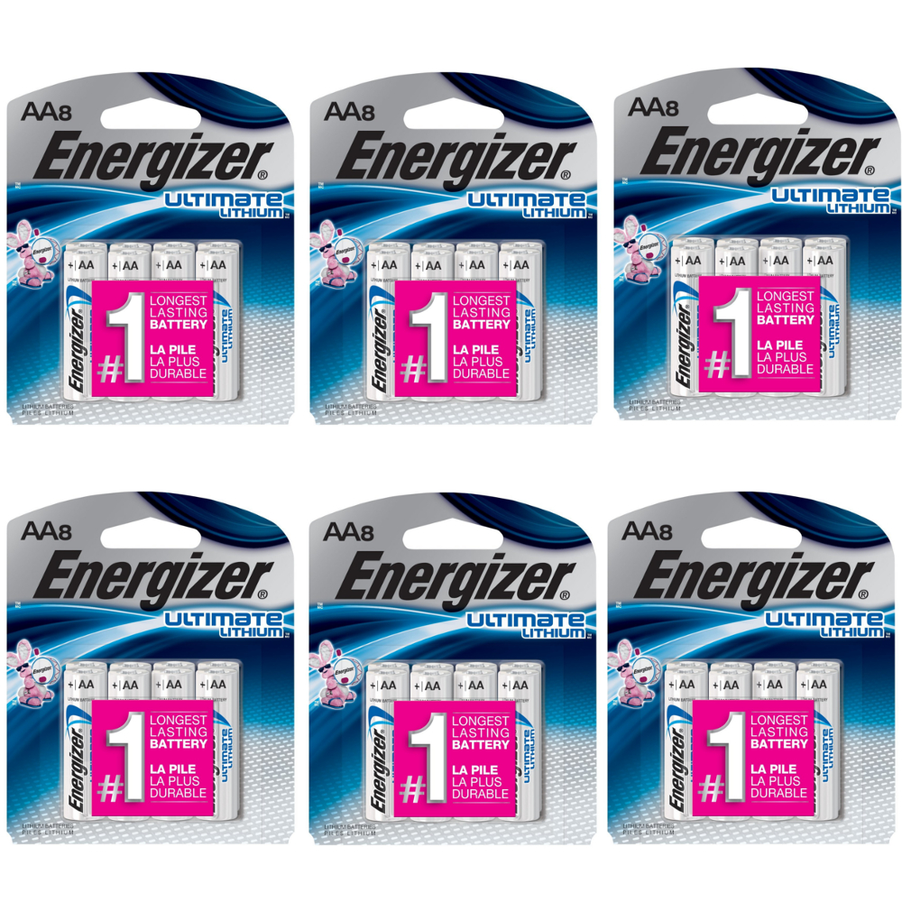 6 Pack Energizer AA Ultimate Lithium Batteries L91BP8 EXP 2037 (48