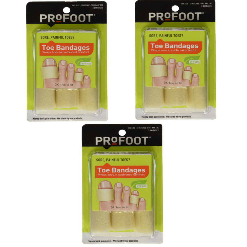 Profoot Toe Bandages One Size 3 Bandages Each Trim To Fit Pack Of 3 80376015686 eBay