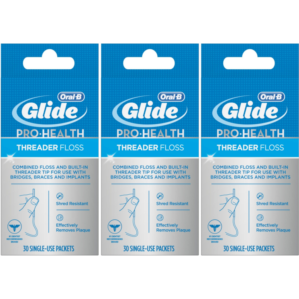 3 Pack Oral B Glide Pro Health Threader Floss 30 Each 37000469742 | EBay