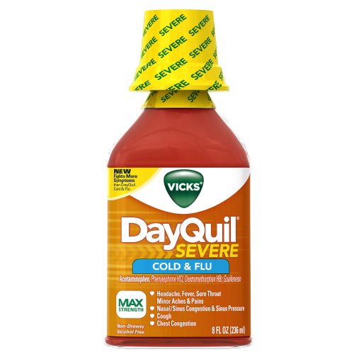 Vicks Dayquil Severe Cold & Flu Relief Liquid 8 Fl Oz Each 323900038127 ...