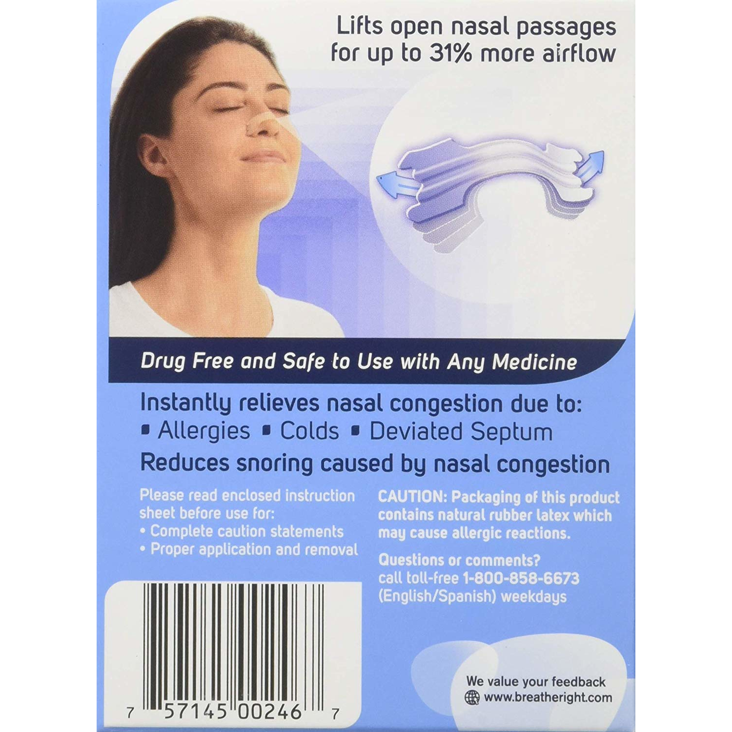 2 Pack Breathe Right Nasal Strips For Sensitive Skin 30 Large Clear