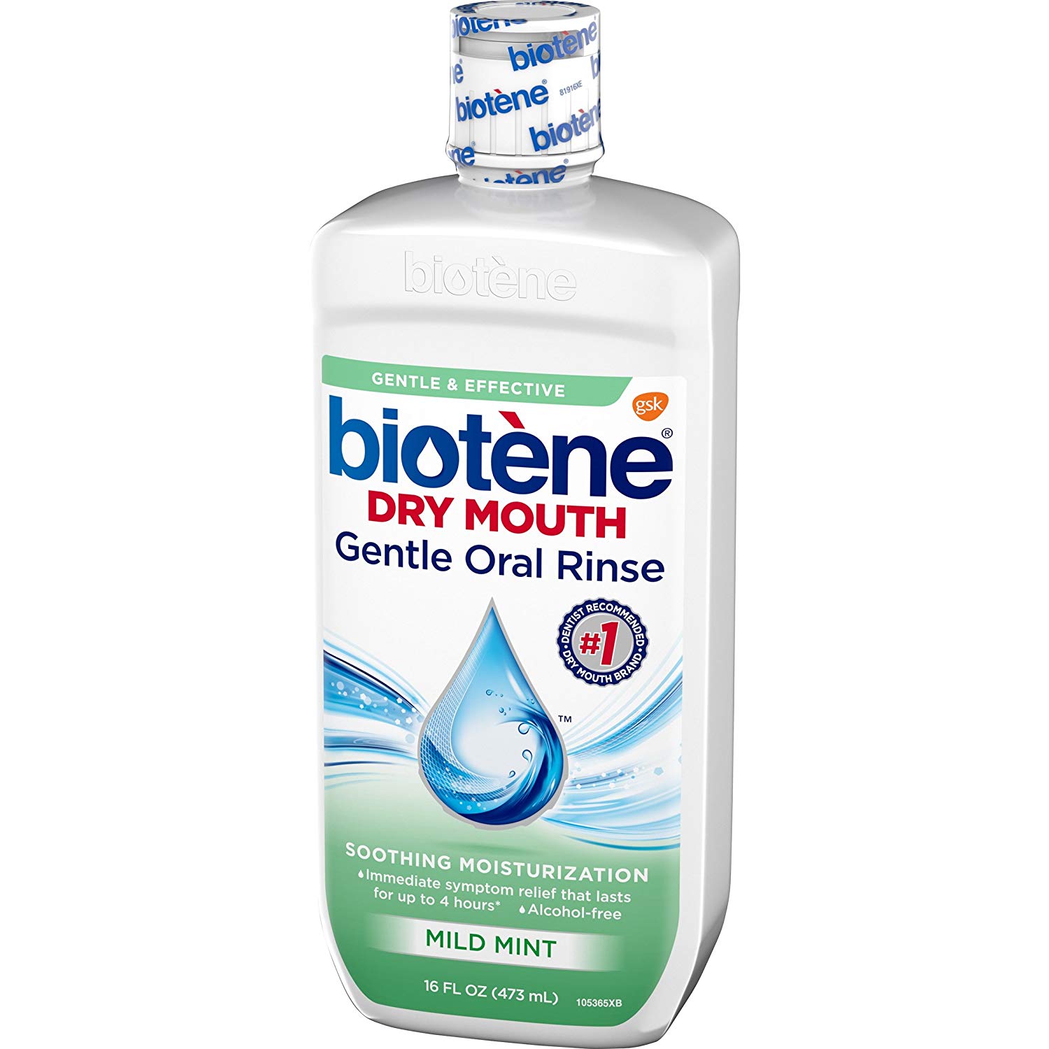 2 Pack Biotene Dry Mouth Gentle Oral Rinse Mild Mint 16 Ounces Each