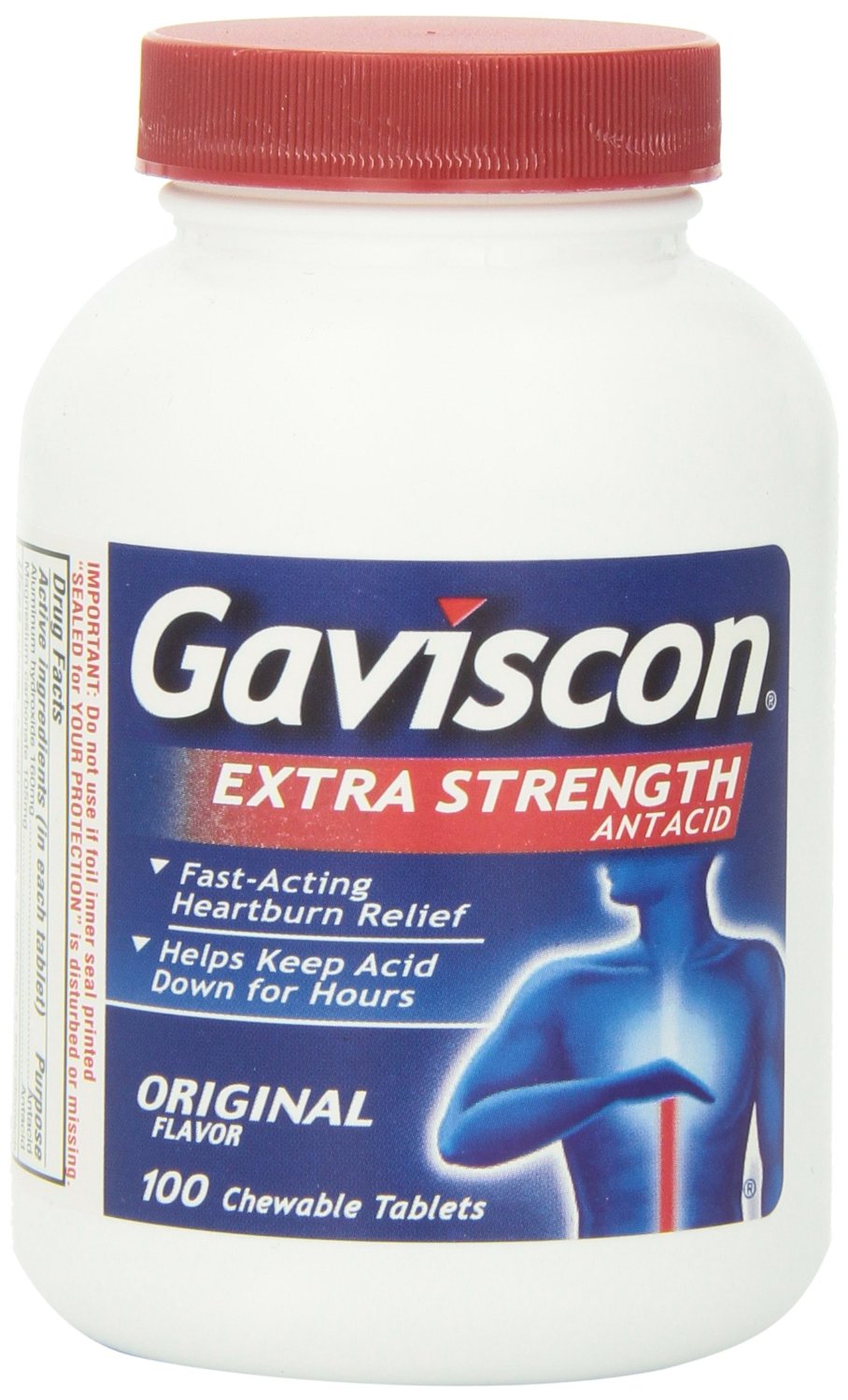 Gaviscon Extra Strength Chewable Antacid Tablets, Original 100 ea (2