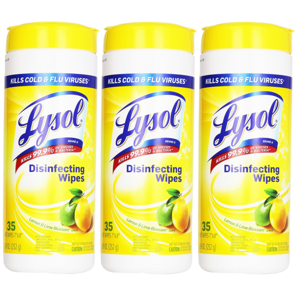 3 Pack Lysol Disinfecting Wipes Lemon And Lime Blossom Scent 35 Ea Ebay 6980