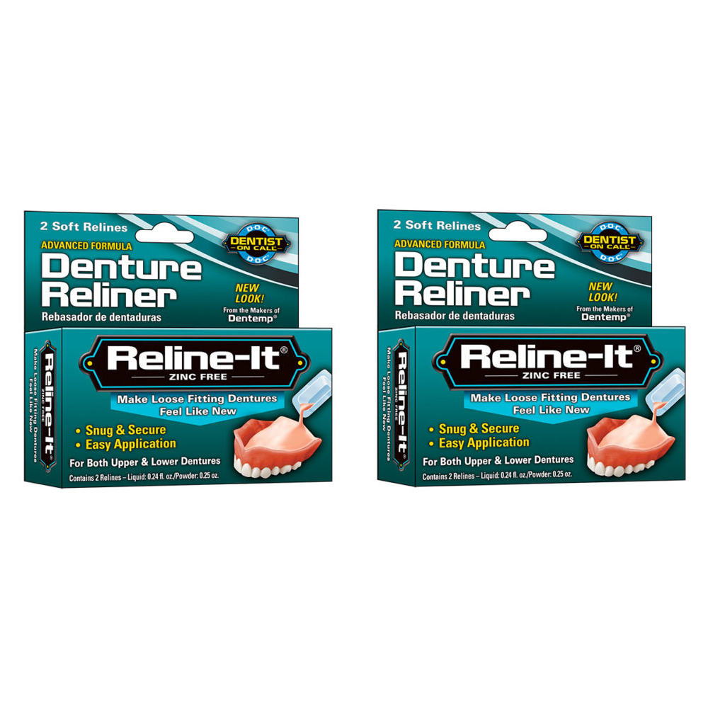 2 Pack Dentemp D.O.C. RelineIt, Advanced Denture Reliner 2 Each eBay