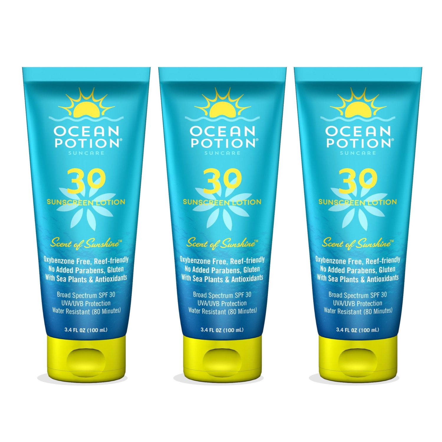 3 Pack Ocean Potion Scent Of Sunshine Spf 30 Sunscreen