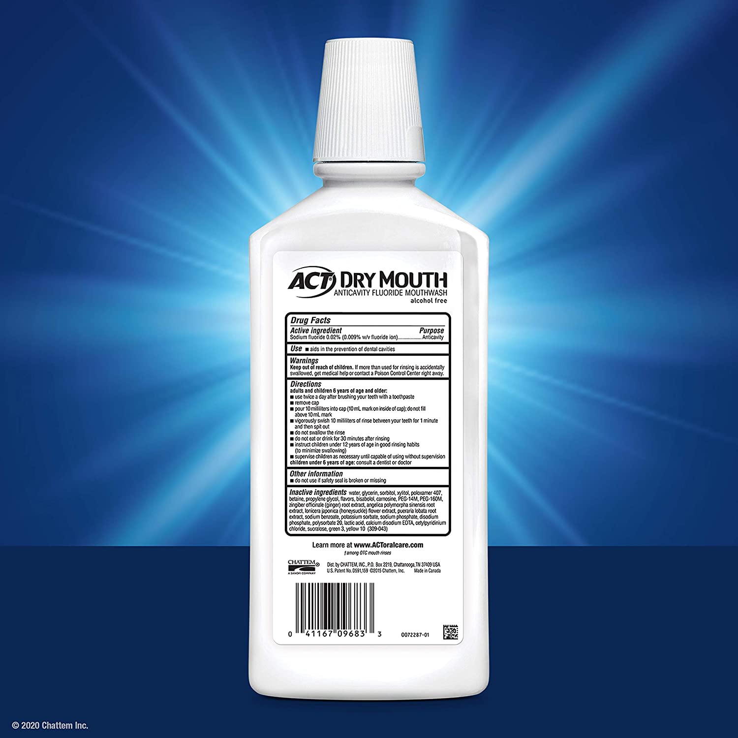 ACT Dry Mouth Anticavity Mouthwash, Soothing Mint 33.8 oz 41167096833