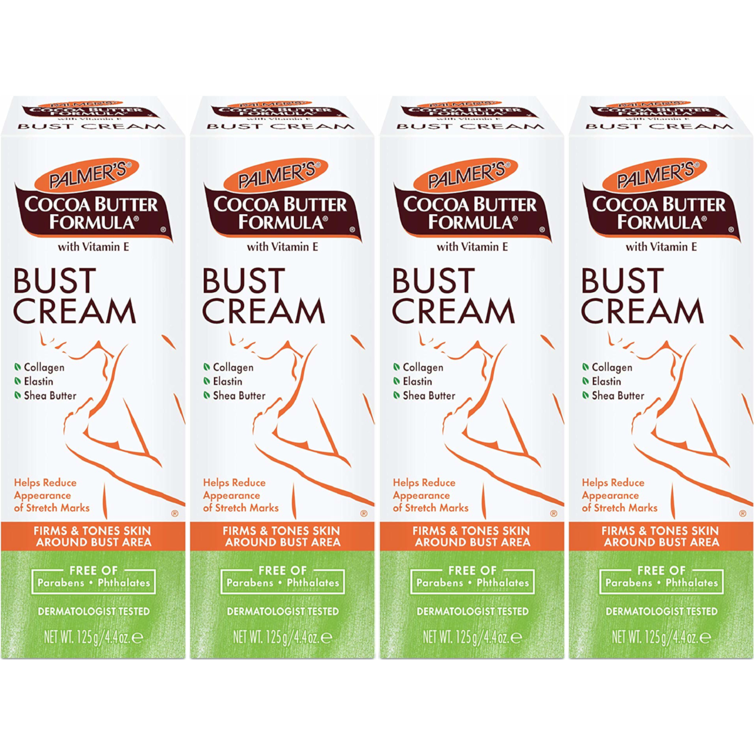4 Pack Palmer's Cocoa Butter Formula Bust Cream With Vitamin E 4.4