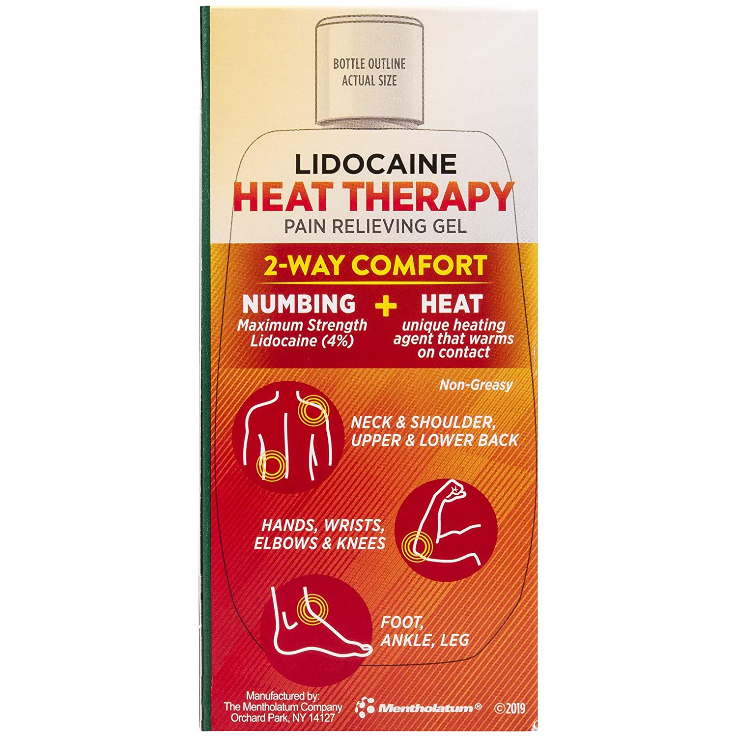 5 Pack Mentholatum Lidocaine Heat Therapy Pain Reliving Gel 2.7 Oz