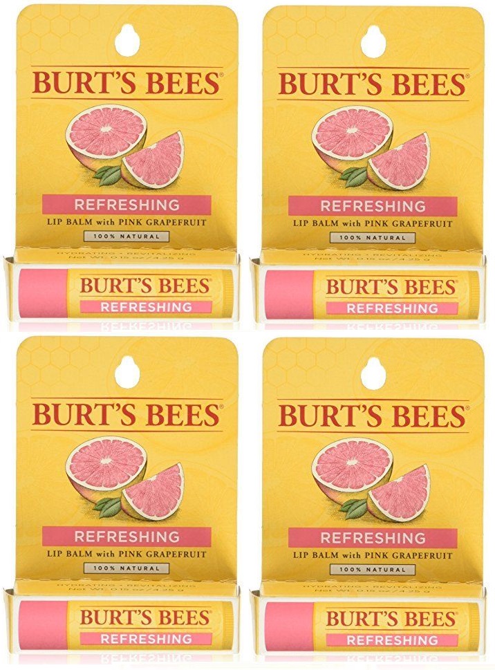 4 Pack Burts Bees Lip Balm Pink Grapefruit Natural Skincare 0.15 Oz eBay