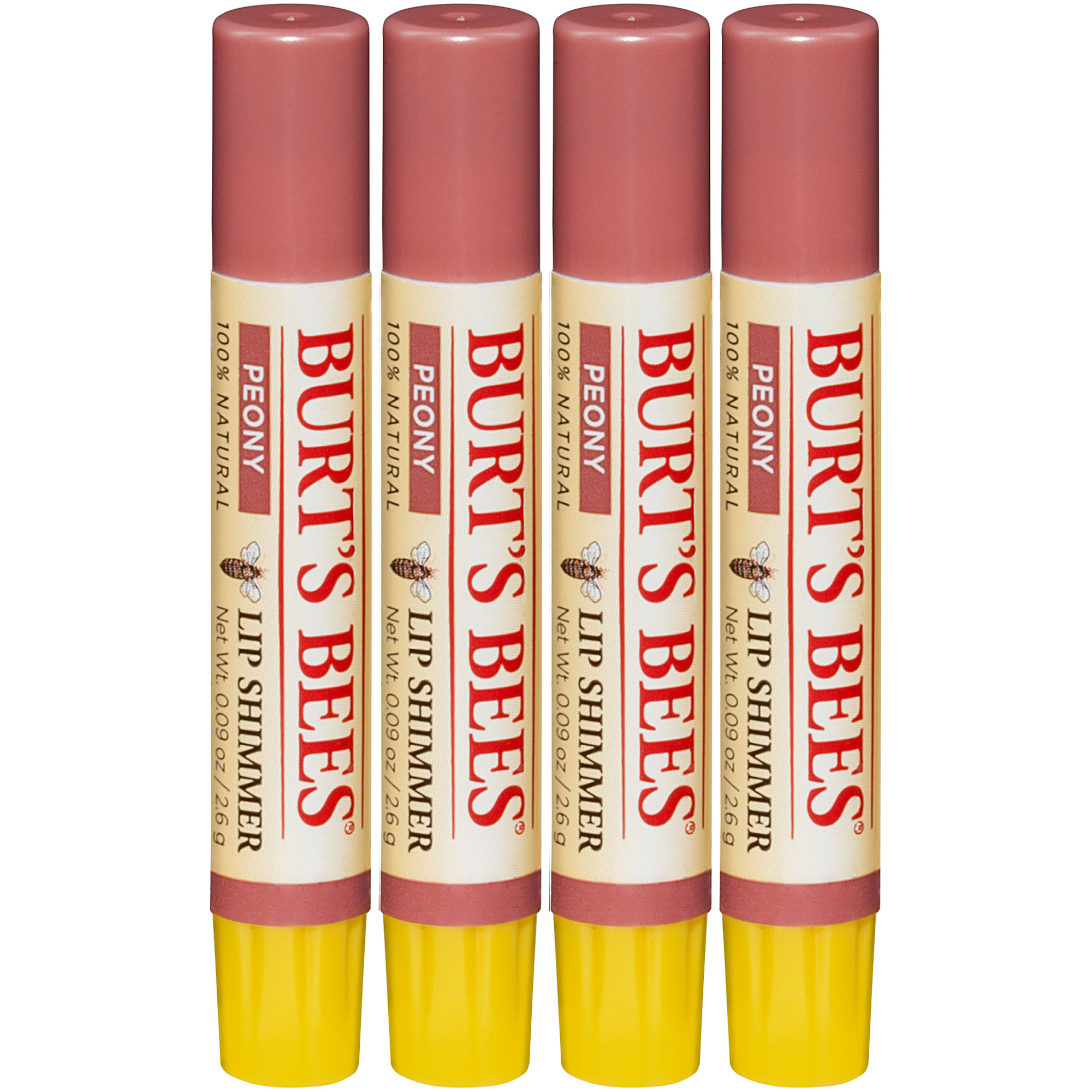 4 Pack Burts Bees Lip Shimmer Peony 0.09 Oz Each eBay