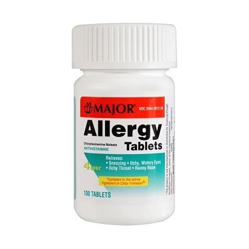 5 Pack Major Allergy Chlorpheniramine Maleate 4Mg 100 Tablets Each eBay