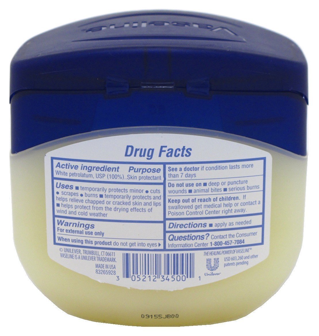 4 Pack Vaseline Pure Petroleum Jelly Skin Protectant Cuts & Burns 13.0