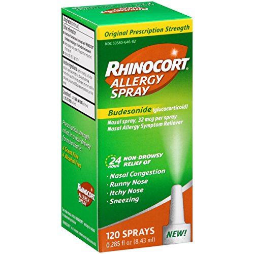 Rhinocort Allergy Spray Budesonide Nasal Relief 120 Sprays 0.285 Oz