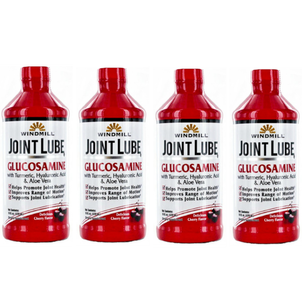 4 Pack Joint Lube Glucosamine Liquid Cherry Flavor 16Oz Each